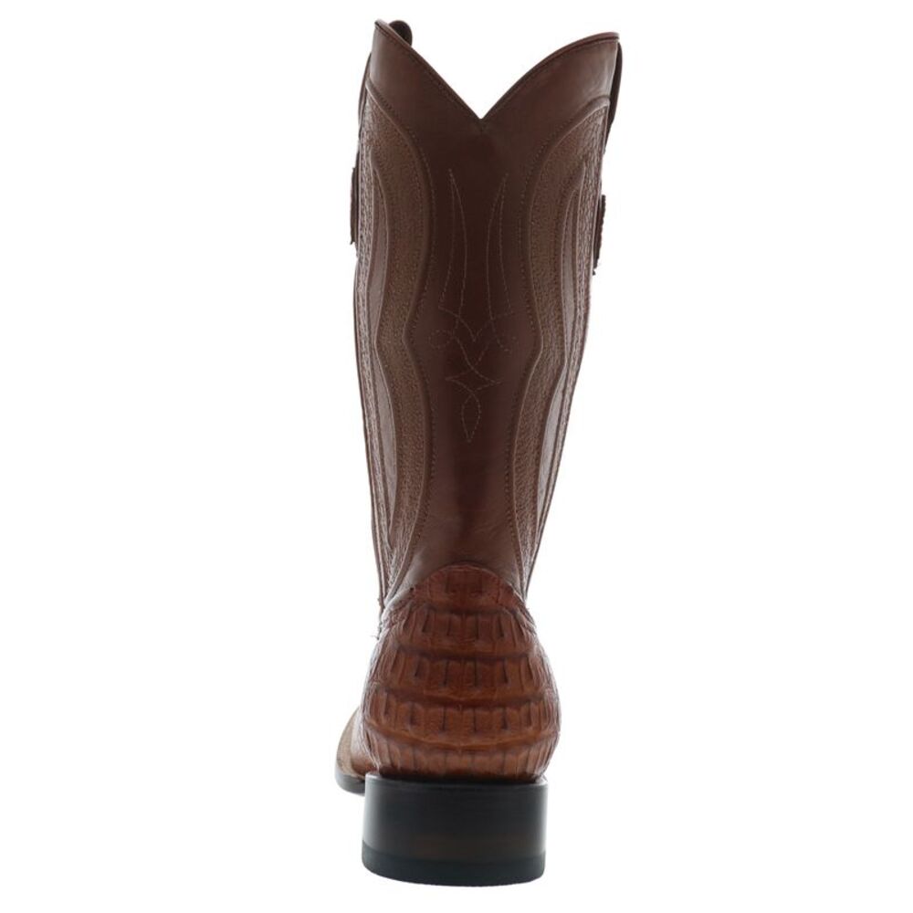 Ferrini Mens Caiman Crocodile S-Toe Brown Boots (NWT) - Picture 6 of 7